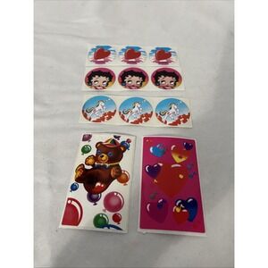 Lot of 11 Vintage Lisa Frank Unicorn Hearts Betty Boop 2 Switchplate Stickers